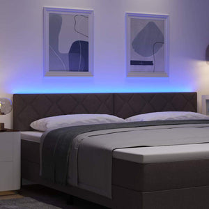 vidaXL LED Headboard Brown 200 cm Fabric