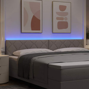 vidaXL LED Headboard Taupe 200 cm Fabric