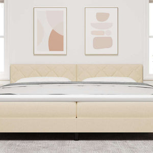 vidaXL LED Headboard Cream 200 cm Fabric