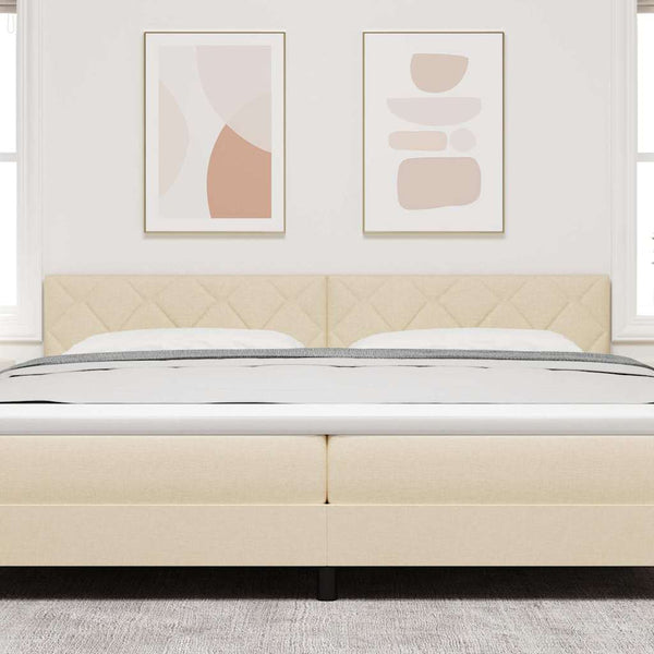 vidaXL LED Headboard Cream 200 cm Fabric