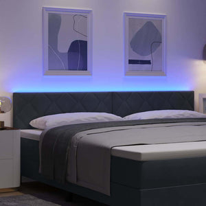 vidaXL LED Headboard Dark Grey 200 cm Velvet