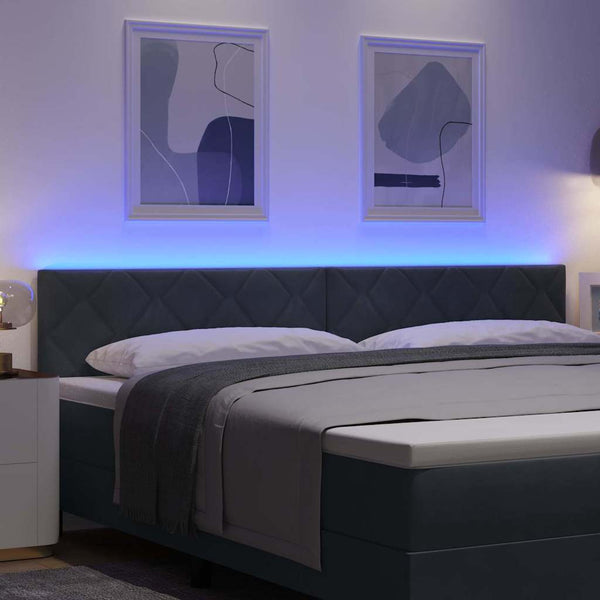 vidaXL LED Headboard Dark Grey 200 cm Velvet