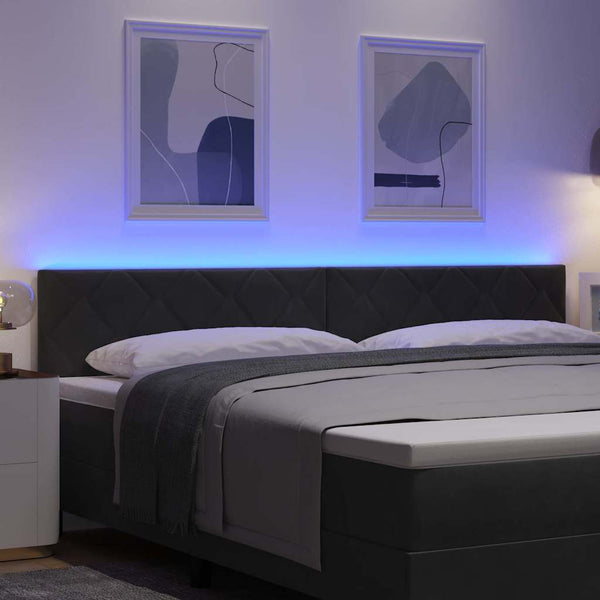 vidaXL LED Headboard Black 200 cm Velvet