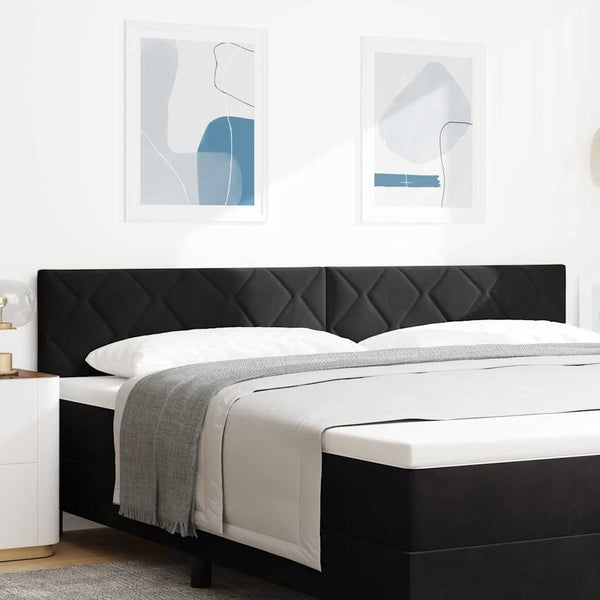 vidaXL LED Headboard Black 200 cm Velvet