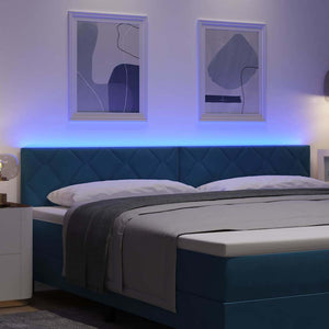 vidaXL LED Headboard Dark Blue 200 cm Velvet