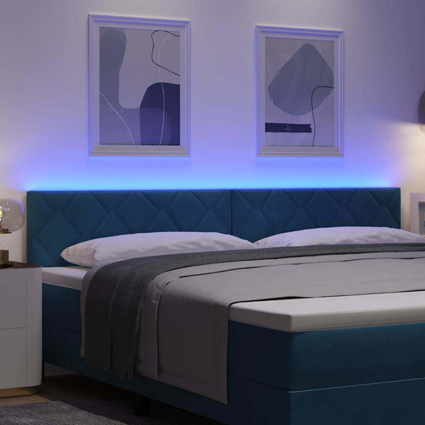vidaXL LED Headboard Dark Blue 200 cm Velvet