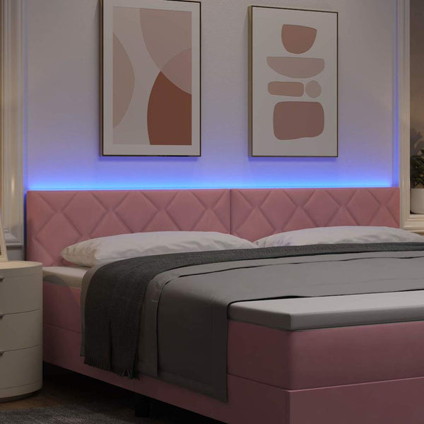 vidaXL LED Headboard Pink 200 cm Velvet