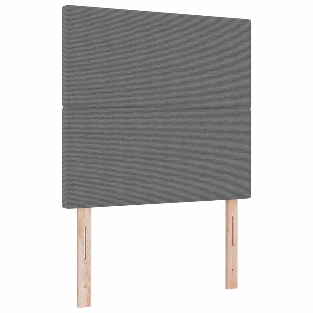 vidaXL LED Headboard with LED Light Strips Light Grey 90 cm Corduroy