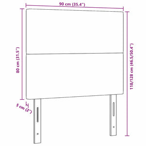 vidaXL LED Headboard with LED Strips Cream 90 cm Corduroy