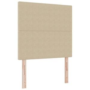 vidaXL LED Headboard with LED Light Strips Grey-Green 90 cm Corduroy Fabric