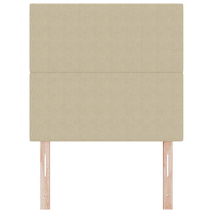 vidaXL LED Headboard with LED Light Strips Grey-Green 90 cm Corduroy Fabric