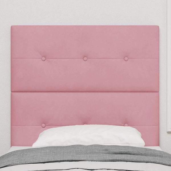 vidaXL LED Headboard with LED Strips Pink 80 cm Velvet
