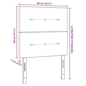 vidaXL LED Headboard with LED Strips Pink 90 cm Velvet