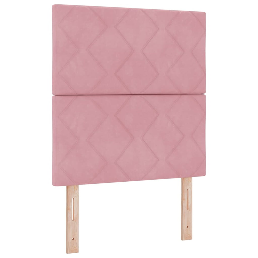 vidaXL LED Headboard Pink 80 cm Velvet