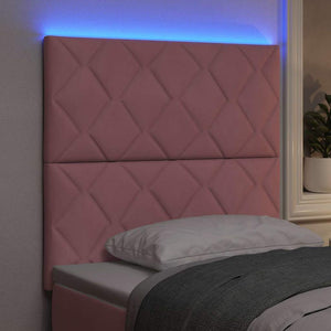 vidaXL LED Headboard Pink 90 cm Velvet