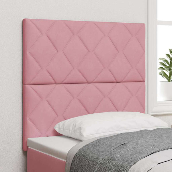 vidaXL LED Headboard Pink 90 cm Velvet