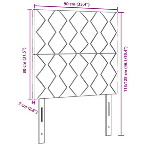 vidaXL LED Headboard Pink 90 cm Velvet
