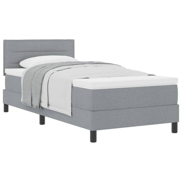 vidaXL Box Spring Bed with Headboard Light Gray 80 x 200 cm Fabric