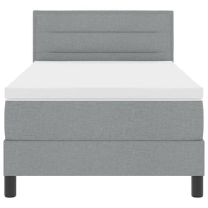vidaXL Box Spring Bed with Headboard Light Gray 80 x 200 cm Fabric