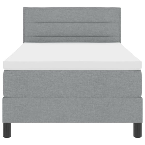 vidaXL Box Spring Bed with Headboard Light Gray 80 x 200 cm Fabric