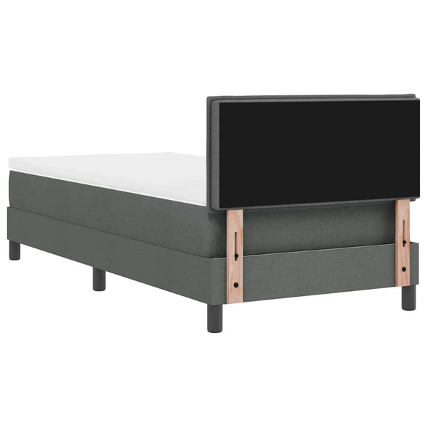 vidaXL Box Spring Bed with Headboard Dark Grey 80 x 200 cm Fabric