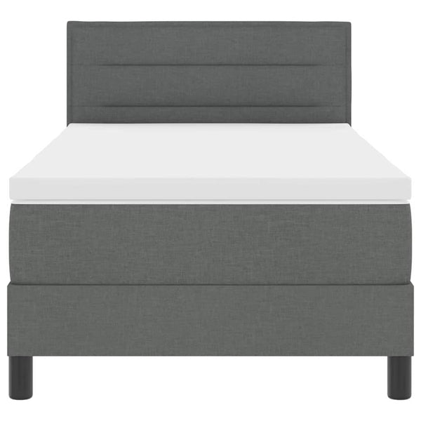 vidaXL Box Spring Bed with Headboard Dark Grey 80 x 200 cm Fabric