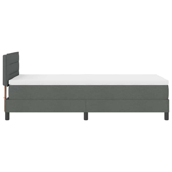 vidaXL Box Spring Bed with Headboard Dark Grey 80 x 200 cm Fabric