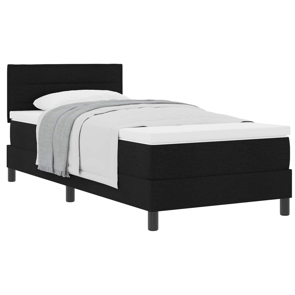 vidaXL Box Spring Bed with Headboard Black 80 x 200 cm Fabric