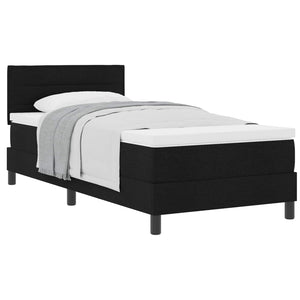 vidaXL Box Spring Bed with Headboard Black 80 x 200 cm Fabric