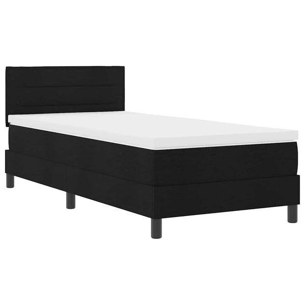 vidaXL Box Spring Bed with Headboard Black 80 x 200 cm Fabric