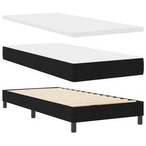 vidaXL Box Spring Bed with Headboard Black 80 x 200 cm Fabric