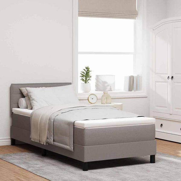 vidaXL Box Spring Bed with Headboard Taupe 80 x 200 cm Fabric