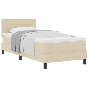vidaXL Box Spring Bed with Headboard Cream 80 x 200 cm Fabric
