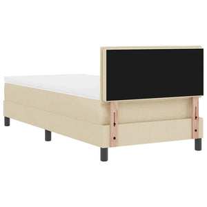 vidaXL Box Spring Bed with Headboard Cream 80 x 200 cm Fabric