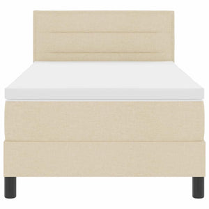 vidaXL Box Spring Bed with Headboard Cream 80 x 200 cm Fabric