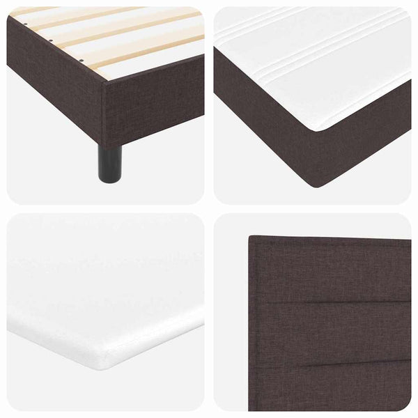vidaXL Box Spring Bed with Headboard Dark Brown 90 x 190 cm Fabric