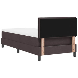 vidaXL Box Spring Bed with Headboard Dark Brown 90 x 190 cm Fabric