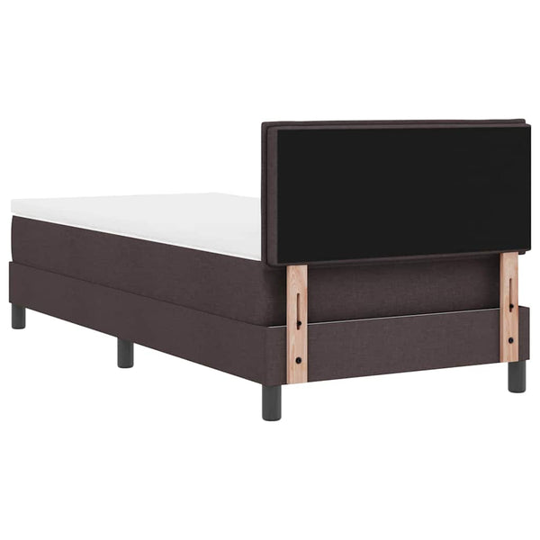 vidaXL Box Spring Bed with Headboard Dark Brown 90 x 190 cm Fabric