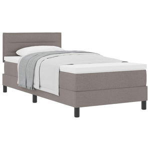 vidaXL Box Spring Bed with Headboard Taupe 90 x 190 cm Fabric
