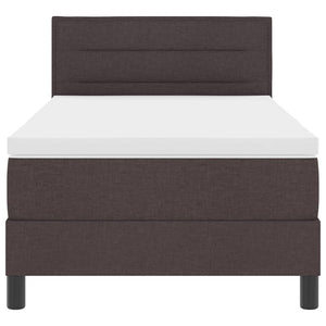 vidaXL Box Spring Bed with Headboard Dark Brown 90 x 200 cm Fabric