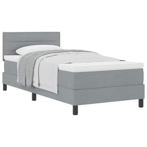vidaXL Box Spring Bed with Headboard Light Gray 100 x 200 cm Fabric