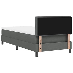 vidaXL Box Spring Bed with Headboard Dark Grey 100 x 200 cm Fabric