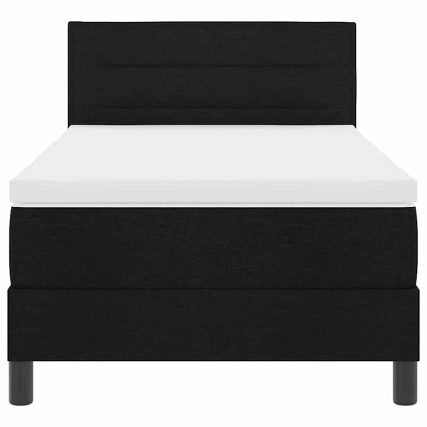 vidaXL Box Spring Bed with Headboard Black 100 x 200 cm Fabric