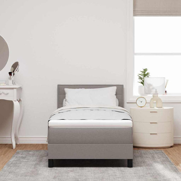 vidaXL Box Spring Bed with Headboard Taupe 100 x 200 cm Fabric