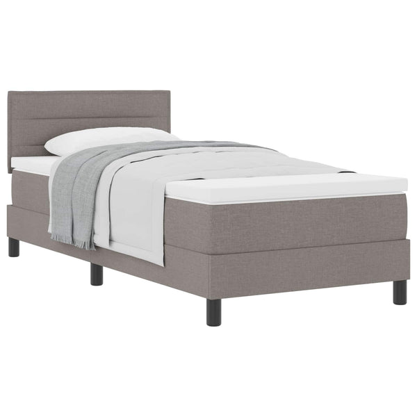vidaXL Box Spring Bed with Headboard Taupe 100 x 200 cm Fabric