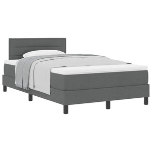 vidaXL Box Spring Bed with Headboard Dark Grey 120 x 190 cm Fabric