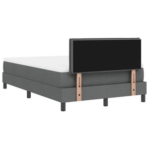 vidaXL Box Spring Bed with Headboard Dark Grey 120 x 190 cm Fabric
