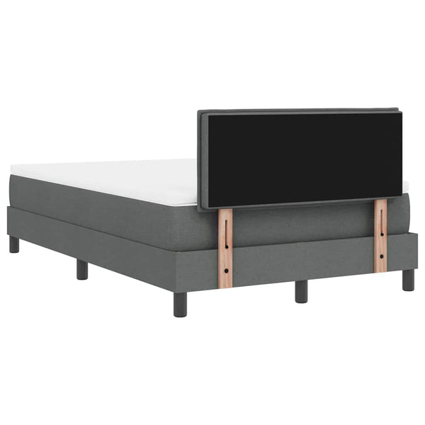 vidaXL Box Spring Bed with Headboard Dark Grey 120 x 190 cm Fabric