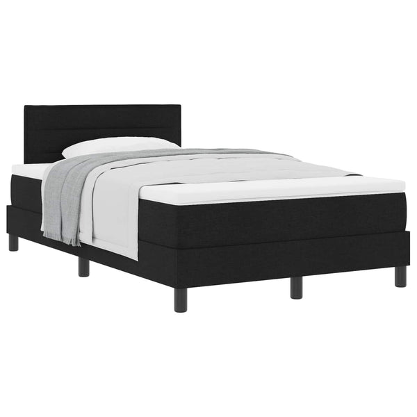 vidaXL Box Spring Bed with Headboard Black 120 x 190 cm Fabric