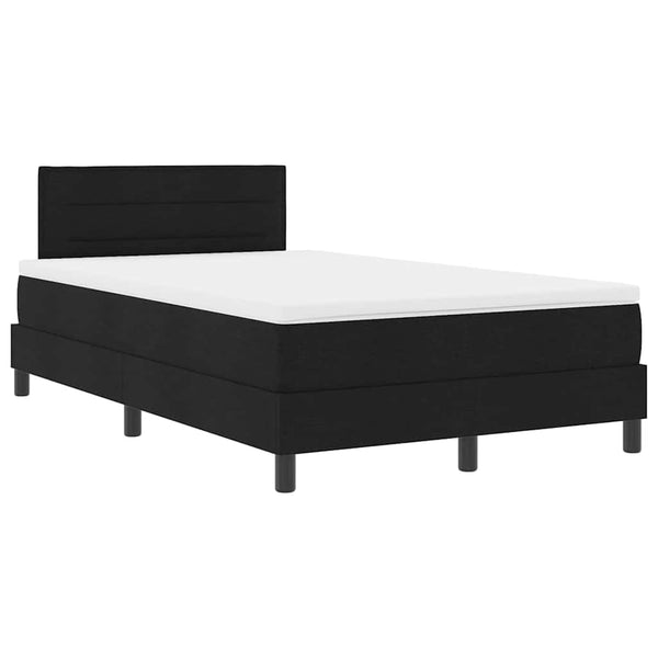 vidaXL Box Spring Bed with Headboard Black 120 x 190 cm Fabric